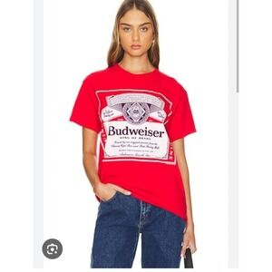 District Budweiser King of Beers Graphic‎ T-Shirt Red Mens 2XL Short Sleeve Tee